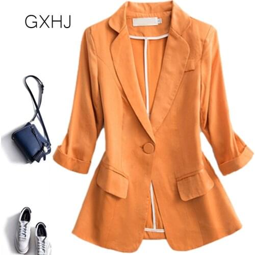 Office Lady Blazers Coat silk suit jacket womens 2021 spring casual thin white sun protection suit top Women Blazer Jacket 101