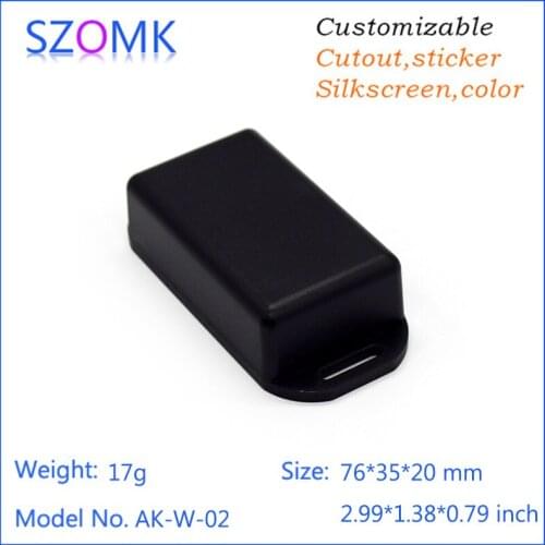 20 pcs) szomk wall mount equipment case abs plastic enclosure for pcb diy enclosure plastic distribution box 76*35*20mm