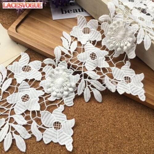 3yards 14cm Embroidery lace fabric Garment needlework sewing Patchwork DIY Handmade accessories Dress edge decoration 130