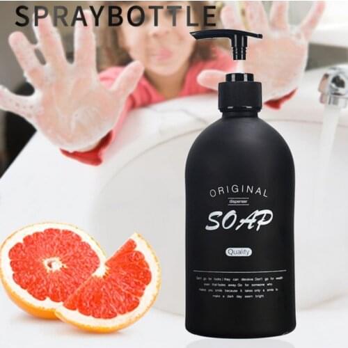 500ml Retro Minimalist Style Black Glass Bathroom Shampoo Scandinavian Travel Storage Bottle Liquid Lotion Storage