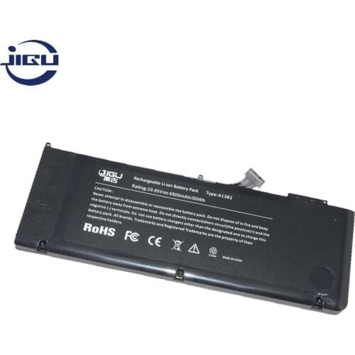 JIGU Black Laptop Battery For Apple A1382 MacBook Pro 15" MC721 MC723 MC847 MD318 MD322 MD103 MD104 7.4V 77.5WH