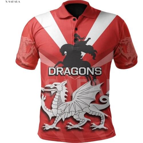 Color Dragons Anzac Day St.George 3D Full Printed Men 3 Women Thin Polo Shirt Collar Short Sleeve Street Wear Casual Tee