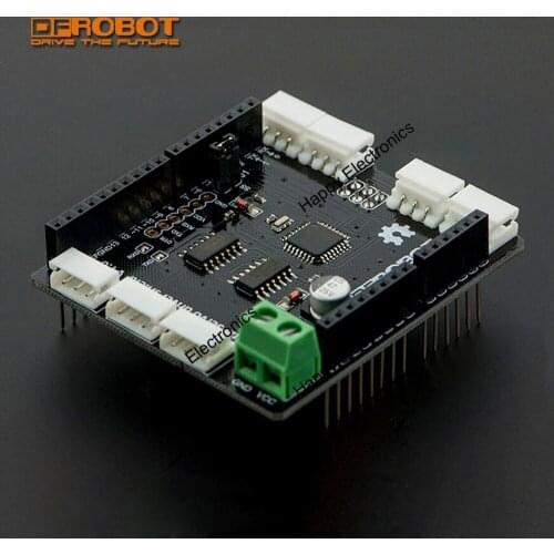 DFRobot Smart Digital Servo driver Shield for Arduino V1.0, Atmega8 12V 7 channels Compatible with Dynamixel AX/MX series servos