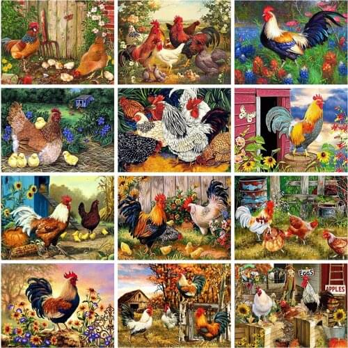 Evershine Full Square Diamond Painting Chicken Animals Diamond Embroidery Cross Stitch Mosaic Picture Of Rhinestone Home Decor