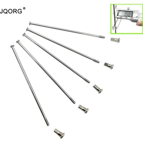 JQORG 40pcs/lot 9G Spokes Diameter 3.5 mm 304 Stainless Steel Material Motorcycle Spokes Straight Pull Electric Motorcycle Spoke