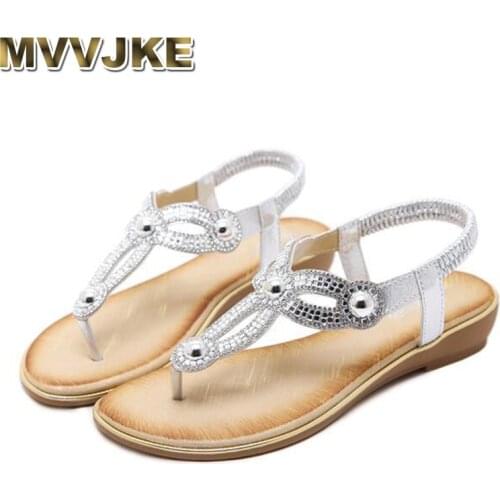 MVVJKESandals Women Sandalia Feminina 2018 Casual flip flops Summer Shoes Fashion Rhinestone Gladiator Sandals Women Sandalia