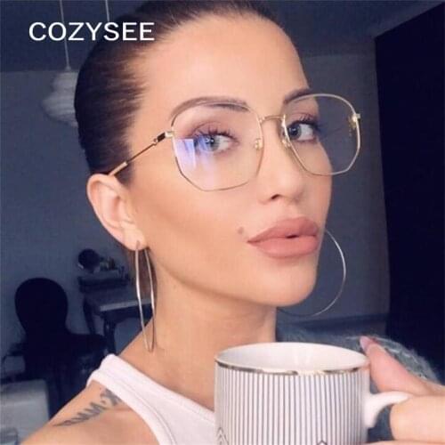Gold Square Eyeglass Frames Clear Lens Retro Glasses Frame Eyewear Luxury Brand Designer Literary youth Spectacles Frame