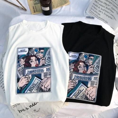 Casual Men Women Quick Dry Cartoons Printed Vest Bodybuilding Sport Training Tanks Tops Sleeveless Undershirt Fitness