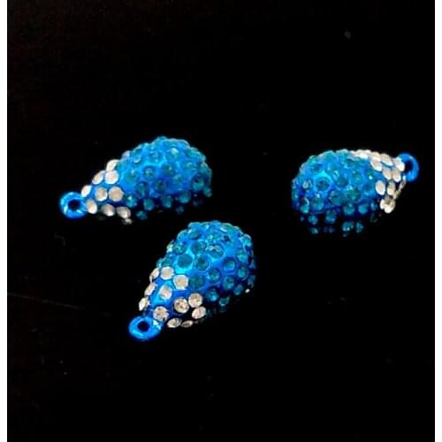 Blue crystal charm bead jewelry accessory jewellery finding pendant drop shape charm