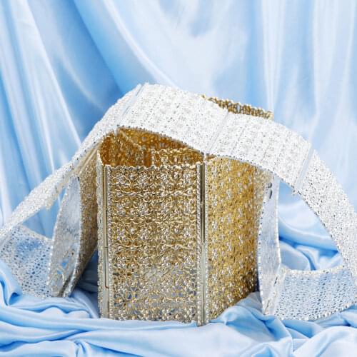 Sunspicems Big Algerian Caftan Belt for Women Full Crystal Wide Waistband Moroccan Wedding Jewelry Adjustable Length Bridal Gift