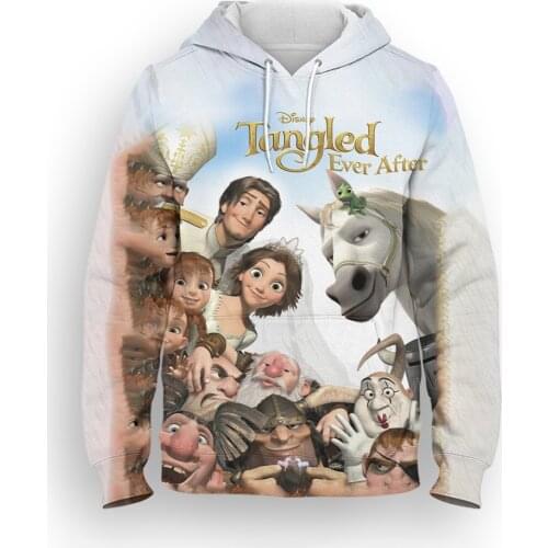 Tangled Ever After Cartoon Anime Hoodie For Women Spring Disney Movie 3D Printed Children Sweatshirt Men Oversized Pullover