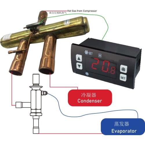 Bi-flow NC solenoid valve with 28mm ODF allows the heat pump or constant temperature to switch evaporator and condenser mutully