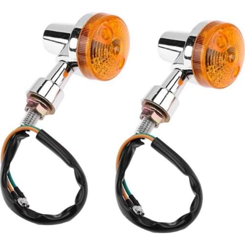 2Pcs Universal 10W Motorcycle Front Rear Turn Signal Light Assembly Amber/Yellow Indicator Lamp Moto Accessories DC 12V