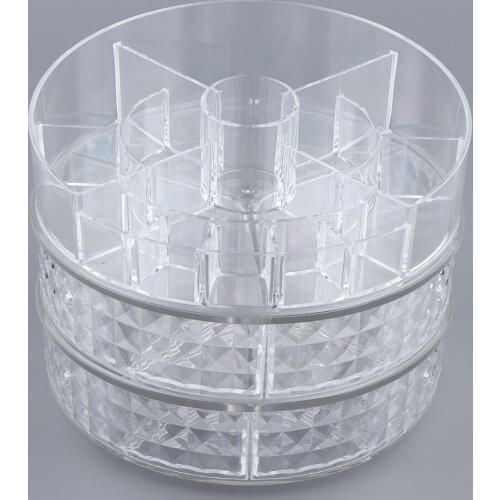 Rotating Lipstick Holder Makeup Brush Cosmetic Organizer Jewelry Display Box