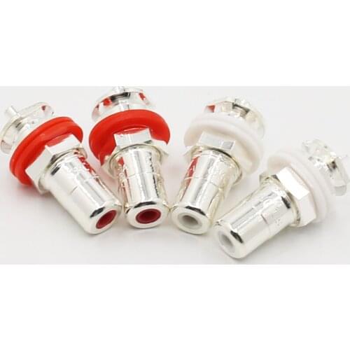 High Quality 4Pcs CMC-826-AG CMC RCA Audio Female socket Connector Silver Plated for DIY amp