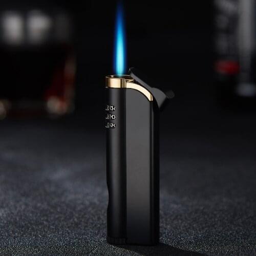 Torch Lighter Gas Lacquer Windproof Hqd Cigarette Ane Candle Butane Lighters Smoking Blue Fmale Regalos Para Hombre Originales