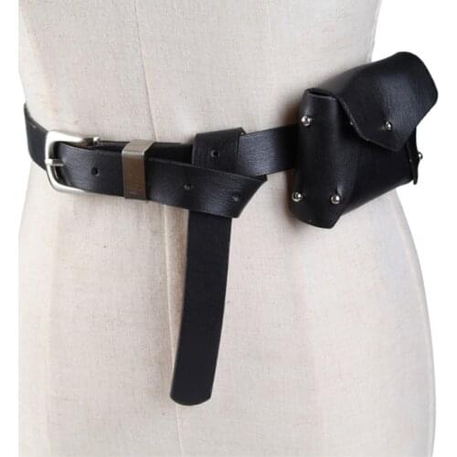 Running Bags Female Fanny Pack Rivet PU Leather Belt Bag For Women Mini