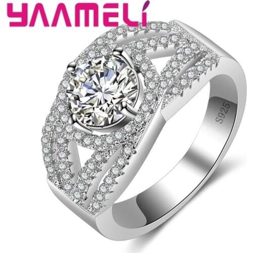 Vintage Style Ring for Women High Quality Fashion 925 Silver Big Female Anniversary Wedding Bands Ring Jewerly