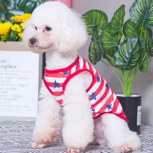 Pet Dog Cat Spring and Summer Sweet and Cute Printed Vest Clothes Comfortable and Breathable Coat Clothes Dog T-shirt