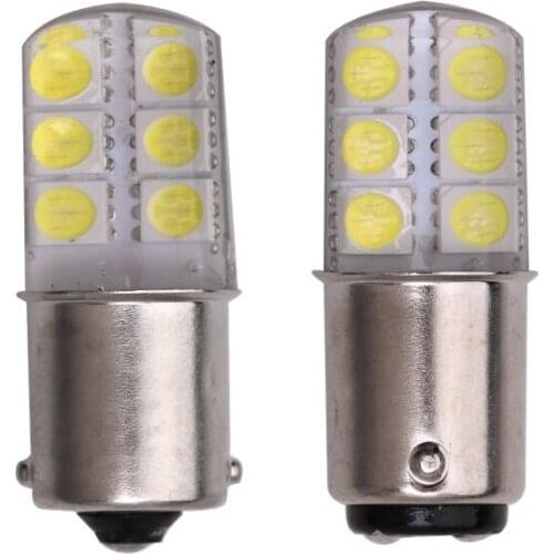 100PCS 1156 BA15S COB Led Car Light P21W 1156 5050 12 Smd Led Brake Stop Signal Light Bulb Crystal Lights 12V