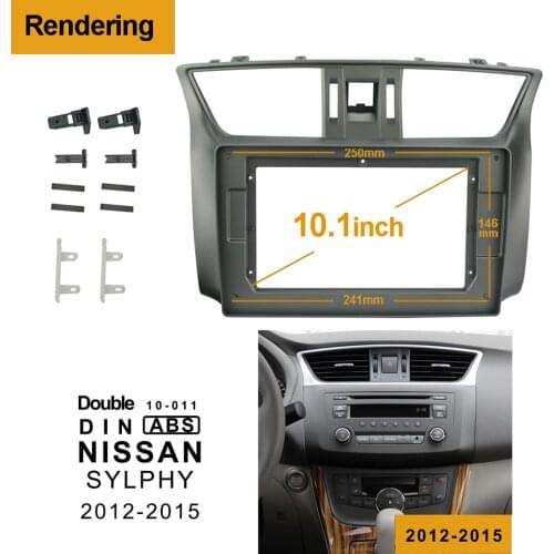 2/1Din Car DVD Frame Audio Fitting Adaptor Dash Trim Facia Panel 10.1inch For NISSAN SYLPHY 2012-2015 Double Din Radio Player