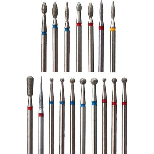 3PC Milling Cutters For Manicure Pedicure Diamond Nail Drill Bit Foot Cuticle Clean Tools Nail File Grinding Head Accessories