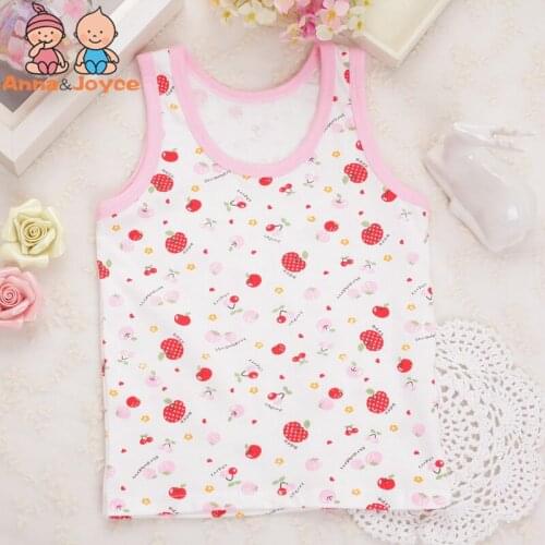 3pc/lot Girls Summer 100% Cotton Vest Childrens Fashion Vest for S/M/L
