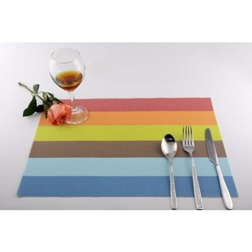 4pcs/lot Kitchen Hot Pads Placemats PVC Placemat Bar Mat Plate Mat Table Mat Sets Table Decorative accessories JI 0807