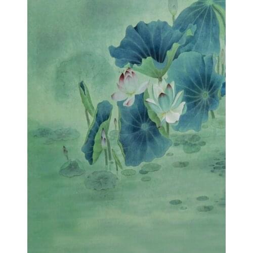 5x7ft Lotus Flowers China Painting Photography Backdrops Photo Props Studio Background