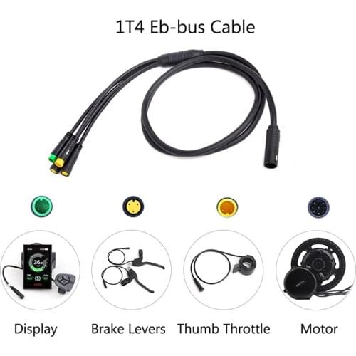 Bafang 1T4 EB-BUS Waterproof Main Cable For 8FUN Mid Hub Motor Kits E-BIKE BBS01B BBS02B BBSHD Connect Brake Display Throttle