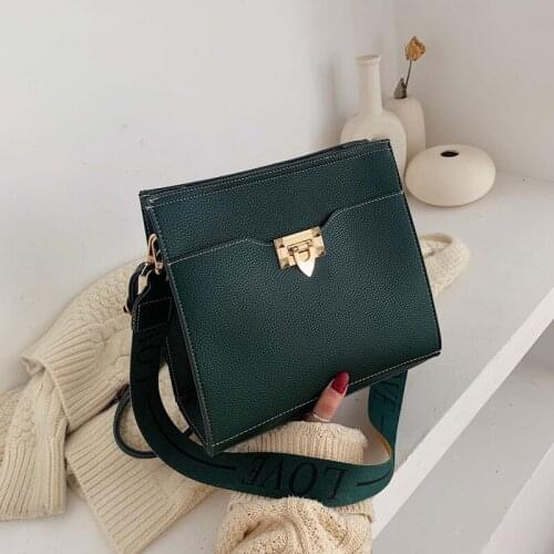 Brand womens shoulder bag two shoulder straps female Messenger bag metal lock womens handbag business bag girl shopping bags