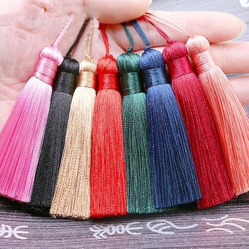 10pcs/lot 8cm Short Tassel Polyester Silk Tassels Bookmark Key Chain For DIY Sewing Handmade Crafts Pendant Jewelry Accessory