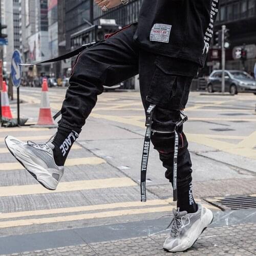 Black Leisure Hip-Hop Mens Pants Streetwear Cotton Jogging Pants Male Novel Spring High Quality Sweatpants Mens Long Pants