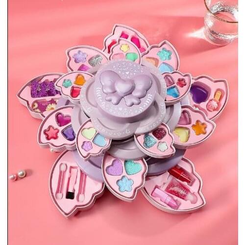 Children Makeup Set Non-toxic Washable Princess Cosmetic Baby Pretend Play Make Up Toys for Girls Kids Christmas Gift