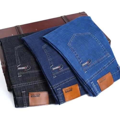 2020 Spring Summer New Mens Casual Jeans Business Slim Fit Elastic Denim Trousers Jean Male Brand Pants Plus Size 40 42 44 46