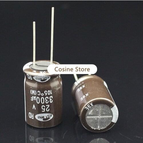 50pieces/bag SAMWHA 25v3300uf 25v RD series 16X25mm Electrolytic Capacitor