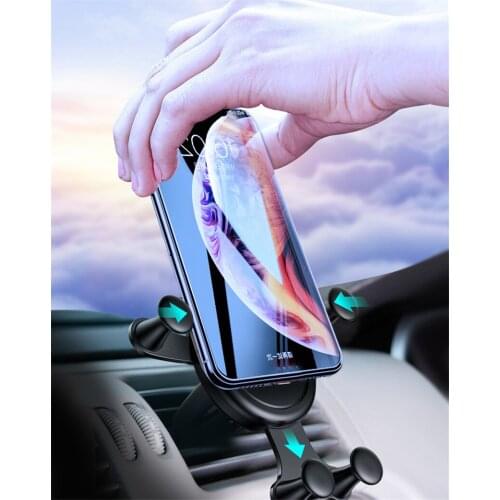 Gravity Car Phone Holder For Phone in Car Air Vent Clip Mount No Magnetic Mobile Phone Holder GPS Stand For Xiaomi iPhone XS MAX