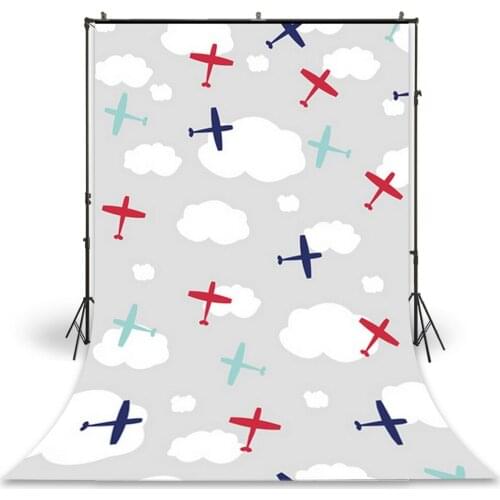 HUAYI Photography Backdrop Newborns Baby Child Photo Booth Background Airplane Boys Studio Birthday Photo Backdrop D-7493