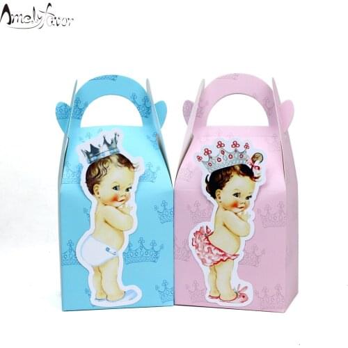 Royal Baby Theme Party Favor Box Candy Box Gift Cupcake Box Baby Shower Birthday Event Party Decorations Container Supplies