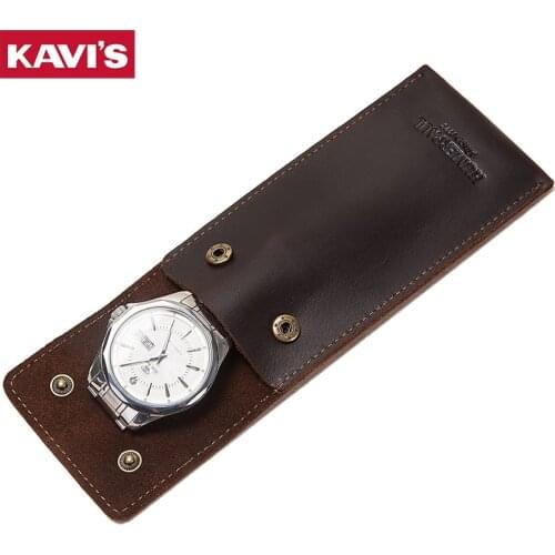 KAVIS Leather Watch Storage Bag Watches Pockets Quality Protect Collection Portable Watch Protection Bag New Watch Boxes Case