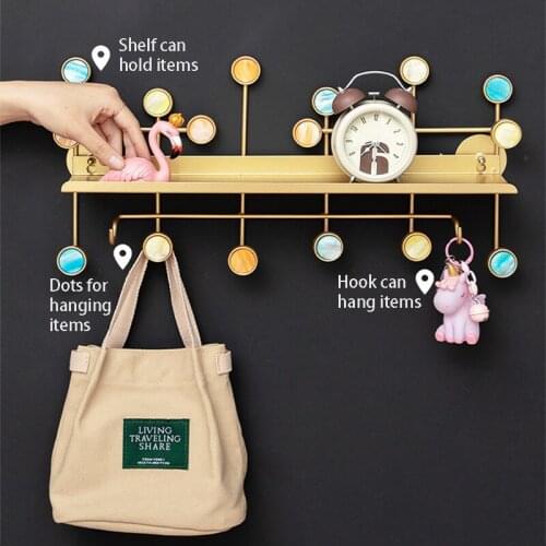 Creative shell decorative wall shelf sundries storage rack carbon steel hanger hook key holder multifunction storage rack