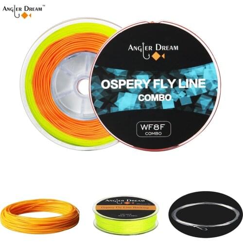 Fly Fishing Line Combo Fishing Tackle 100FT Weight Forward 8/5/3wt Floating & Braided Backing & Tapered Leader & Machined Knots