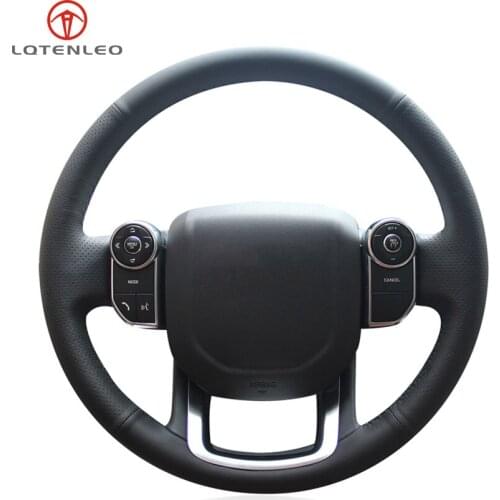 LQTENLEO Black Artificial Leather Steering Wheel Cover For Land Rover Range Rover velar 2017-2019 Range Rover Sport 2014-2019