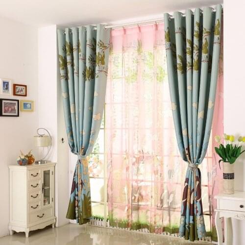 Lovely Animal Cartoon Forest curtains Print Blackout Curtains for Kids Boys Room Living Room Window Decor