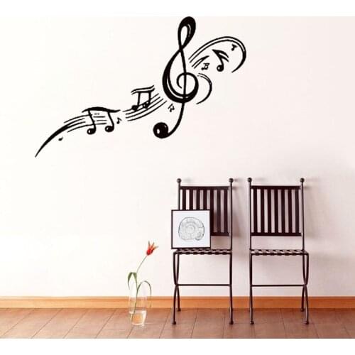 Musical Note Scale Treble Clef Pattern Wall Sticker Home Decor Vinyl Wall Decal Children Kids Room Decoration Nursery Wallpaper