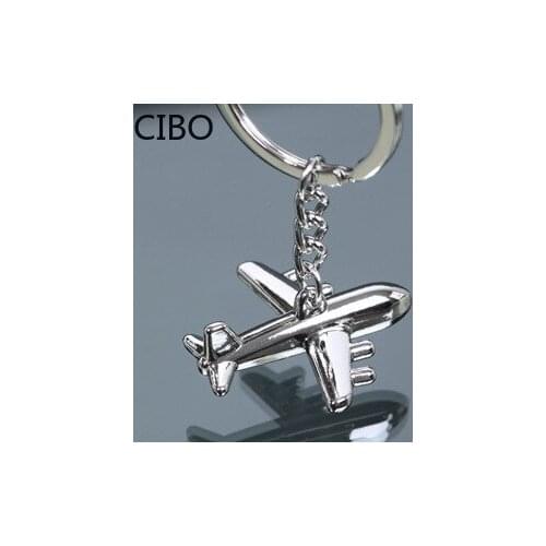 2019 New Silver color Aviation Air Plane Keychain Aircraft Air Combat Enthusiasts Keychain Lover Gift Keyring Wholesale