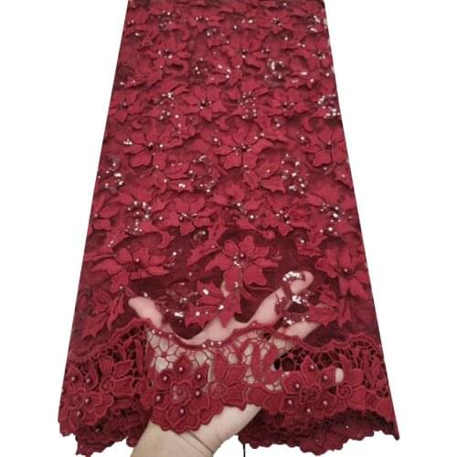 New Designs African French Lace Fabric High Quality Nigeria French Net Lace 2020 With sequinces and Beaded For Women YTB109