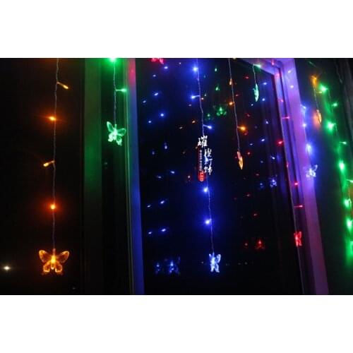 Multicolor LED String Strip Holiday Christmas Light Garlands 4m 18 Butterfly 100 SMD EU/US/UK/AU PARTY Wedding Lamp