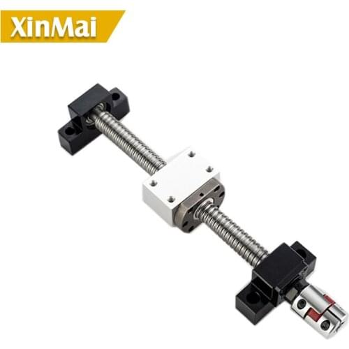 CNC ball screw nut 25mm SFU2504 ball screw 750mm with BKBF20 end machining + ball screw nut 2504 + supporter + coupling