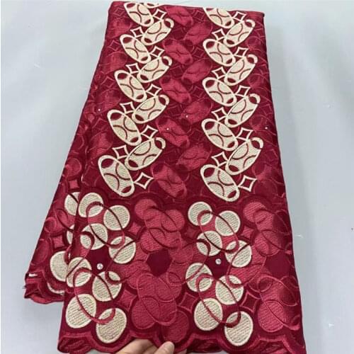 5 yard Swiss lace fabric 2021 latest heavy beaded embroidery African 100% cotton fabrics Swiss voile lace popular Dubai style